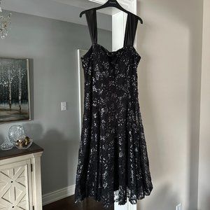 Jaques Vert Sequin Black Dress (Size 16)